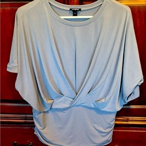 Women’s large gray mid drift dress shirt, brand express